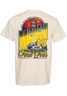 Something Inked Michigan Wolverines Ivory 2026 Mens Basketball Final Four Bound Stadium Short Slee..