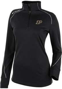 Columbia Purdue Boilermakers Womens Black Heat Seal Omni Wick Shotgun 2.0 Qtr Zip