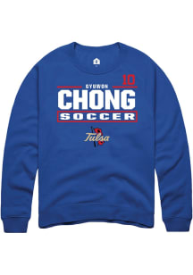 Gyuwon Chong Tulsa Golden Hurricane Mens Blue NIL Stacked Box Player Crew
