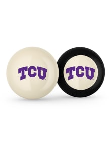 TCU Horned Frogs Team Logo Cue Ball and 8 Ball Combo Billiard Balls