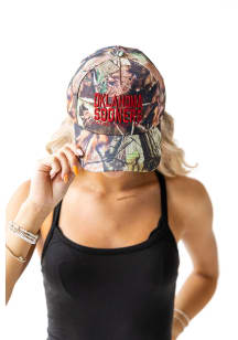 Gameday Social Oklahoma Sooners Green Brando Camo 5 Panel Womens Adjustable Hat