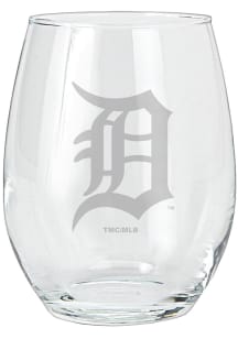 Detroit Tigers 15oz Etched Stemless Wine Glass - Blue