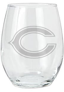 Chicago Bears 15oz Etched Stemless Wine Glass - Blue