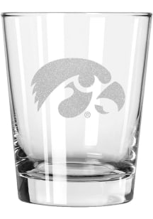 Iowa Hawkeyes 15oz Etched Rock Glass - White