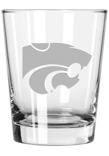 K-State Wildcats 15oz Etched Rock Glass - White