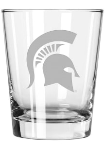 Michigan State Spartans 15oz Etched Rock Glass - White