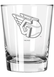 Cleveland Guardians 15oz Etched Rock Glass - White