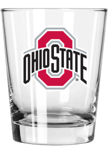 Ohio State Buckeyes 15oz Full Color Logo Rock Glass - White