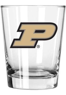 Purdue Boilermakers 15oz Full Color Logo Rock Glass - White