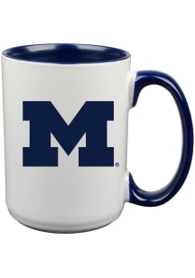 Michigan Wolverines 15oz Inner Color Ceramic Mug - Blue