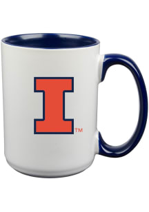 Illinois Fighting Illini 15oz Inner Color Ceramic Mug - Navy Blue