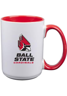 Ball State Cardinals 15oz Inner Color Ceramic Mug - Black