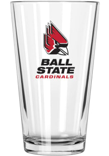 Ball State Cardinals 17oz Color Logo Mixing Pint Glass - White