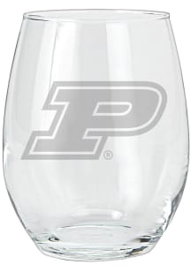 Purdue Boilermakers 15oz Etched Stemless Wine Glass - White