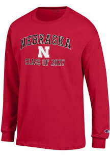 Champion Nebraska Cornhuskers Red Font Class of 2027 Jersey Long Sleeve T Shirt