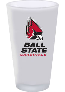 Ball State Cardinals 16oz White Frosted Pint Glass - White