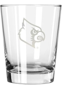 Louisville Cardinals etched Rock Glass - White