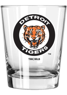 Detroit Tigers 15oz Cooperstown Batting Tiger Logo Rock Glass - White