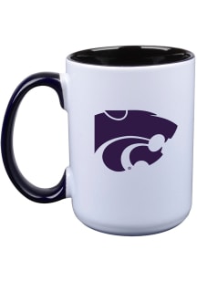 K-State Wildcats 15oz Power Cat Logo Ceramic Mug - Black