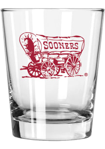 Oklahoma Sooners 15oz Sooner Wagon Logo Rock Glass - White
