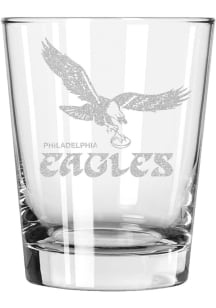 Philadelphia Eagles 15oz Retro Bird Etched Logo Rock Glass - White