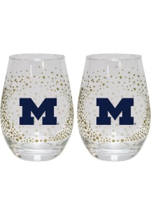 Michigan Wolverines 2-Pack Stemless Wine Glass - White