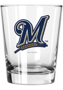Milwaukee Brewers 15oz Double Old Fashioned Rock Glass - White