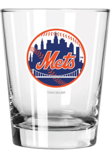 New York Mets 15oz Double Old Fashioned Rock Glass - White