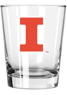 Illinois Fighting Illini 15oz Double Old Fashioned Rock Glass - White