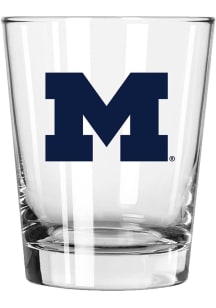 Michigan Wolverines 15oz Double Old Fashioned Rock Glass - White