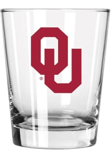 Oklahoma Sooners 15oz Double Old Fashioned Rock Glass - White