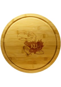 Kansas Jayhawks 13 Inch Bamboo Lazy Susan Cutting Board