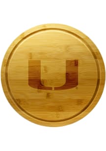 Miami Hurricanes 13 Inch Bamboo Lazy Susan Cutting Board