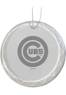 Chicago Cubs Glass Ornament - White