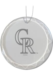 Colorado Rockies Glass Ornament - White