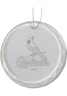 St Louis Cardinals Glass Ornament - White