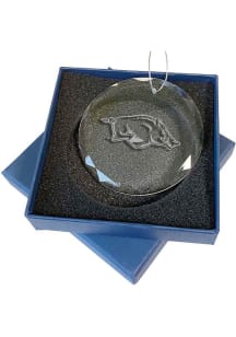 Arkansas Razorbacks Glass Ornament - White