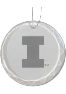 Illinois Fighting Illini Glass Ornament