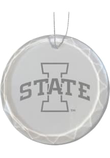 Iowa State Cyclones Glass Ornament - White