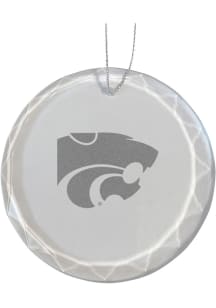 K-State Wildcats Glass Ornament - White