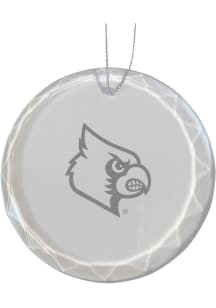 Louisville Cardinals Glass Ornament - White