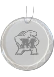 Maryland Terrapins Glass Ornament - White