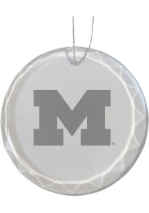 Michigan Wolverines Glass Ornament - White
