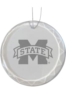 Mississippi State Bulldogs Glass Ornament - White