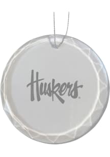 Nebraska Cornhuskers Glass Ornament - White