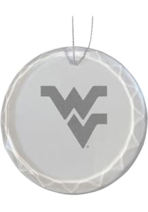 West Virginia Mountaineers Glass Ornament - White