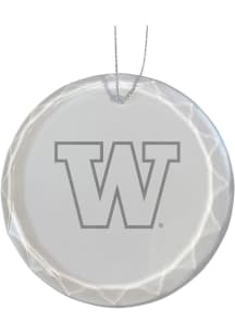 Washington Huskies Glass Ornament - White