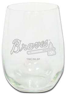 Atlanta Braves 15oz Etched Stemless Wine Glass - White
