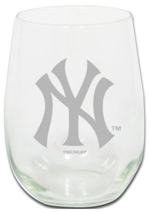 New York Yankees 15oz Etched Stemless Wine Glass - White