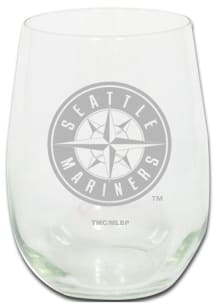 Seattle Mariners 15oz Etched Stemless Wine Glass - White